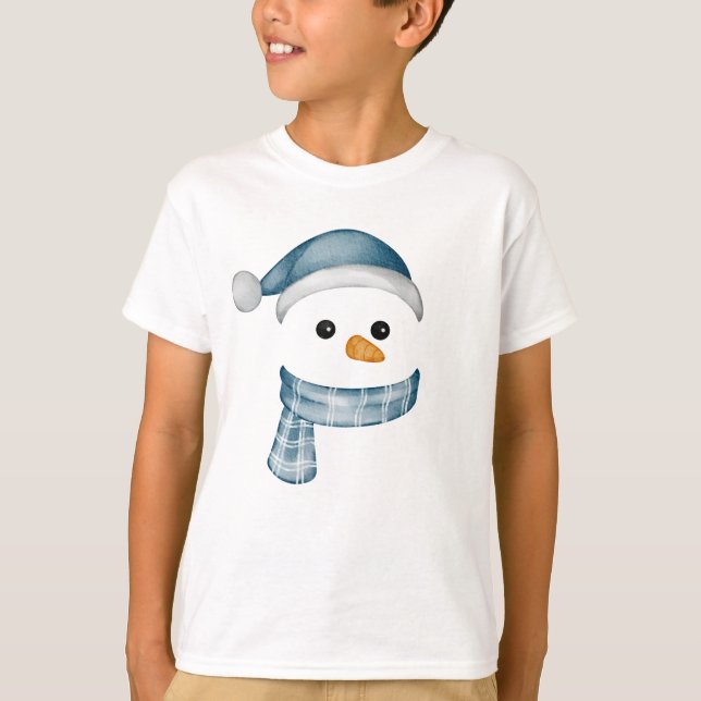 Camiseta Famoso Snowman Face feliz Feliz Navidad (Anverso)