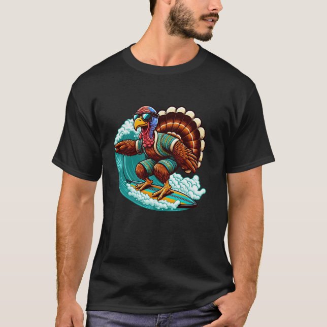 Camiseta Famoso Surfista Turco Acción de Gracias Surfing Mu (Anverso)