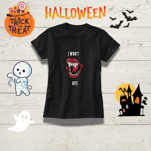 Camiseta Famoso vampiro "No voy a morder" Familia Halloween (Subido por el creador)