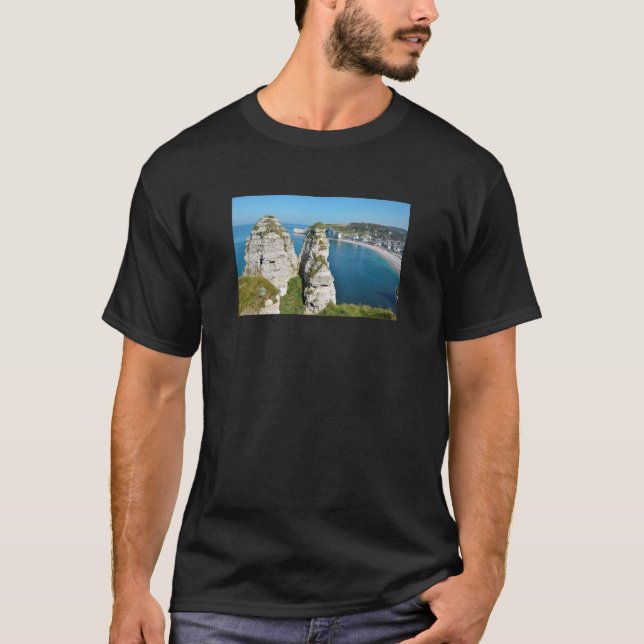 Camiseta Famosos acantilados de Etretat en Francia Postcard (Anverso)