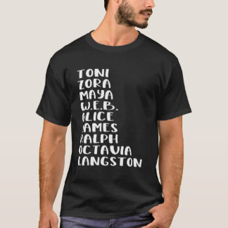 Camiseta Famosos Autores Negros Afro-Estadounidenses Del 20