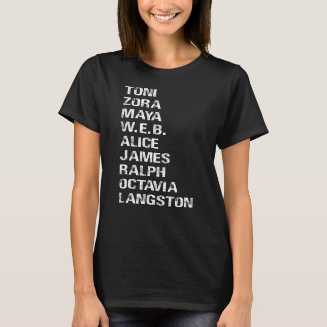 Camiseta Famosos autores negros del siglo XX (Anverso)