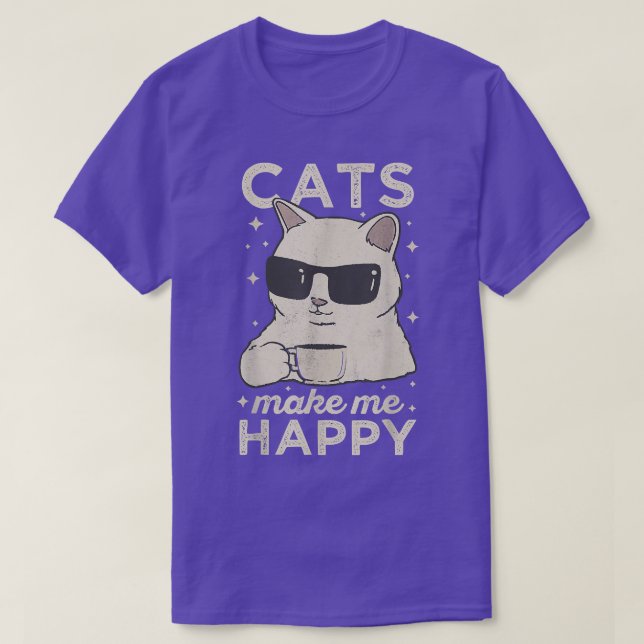 Camiseta Famosos gatos de Guay vitales me hacen feliz C (Diseño del anverso)
