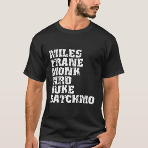 Camiseta Famosos Jazz Miles Coltrane Monk Parker Ellington
