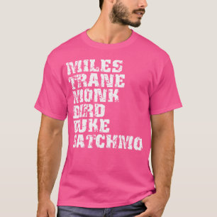 Camiseta Famosos Jazz Miles Coltrane Monk Parker Ellington