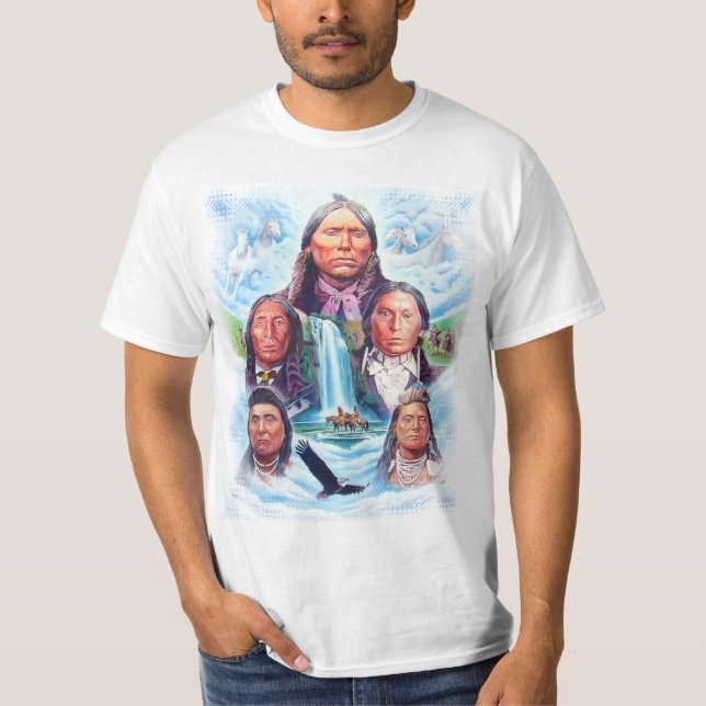 Camiseta Famosos jefes indios nativos estadounidenses mezcl (Anverso)