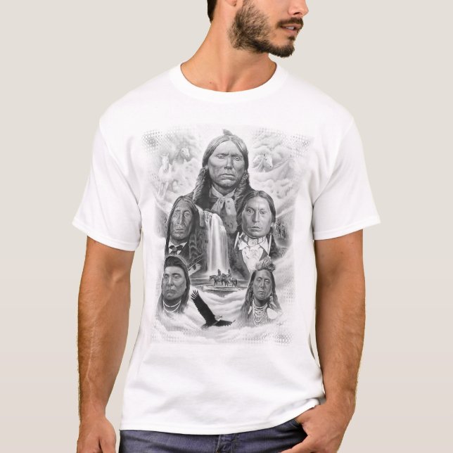 Camiseta Famosos nativos americanos jefes indios hombres bl (Anverso)