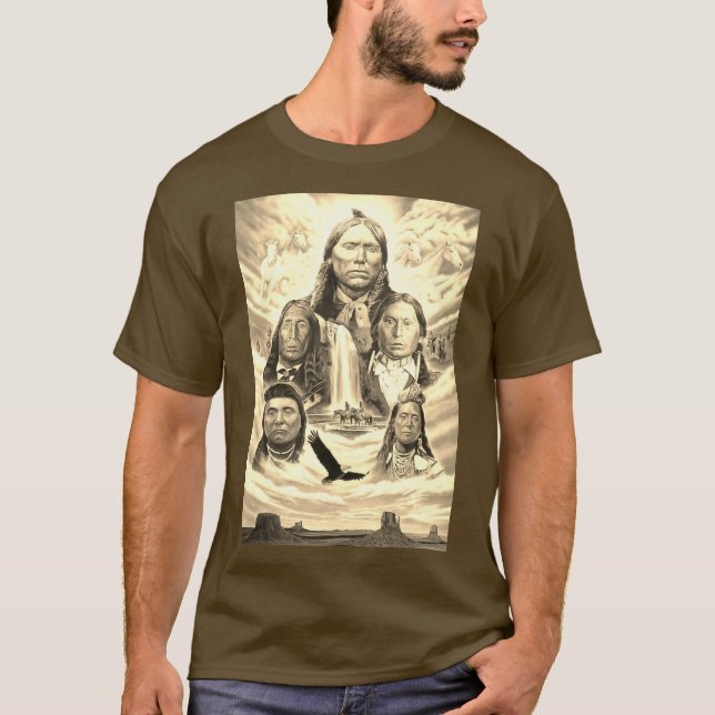 Camiseta Famosos nativos estadounidenses jefes indios hombr (Anverso)