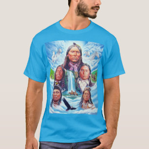 Camiseta Famosos nativos estadounidenses mezclan el azul Ve