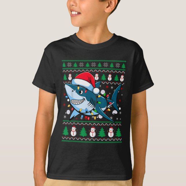 Camiseta Famosos y divertidos Navidades Tiburones Santa Hat (Anverso)