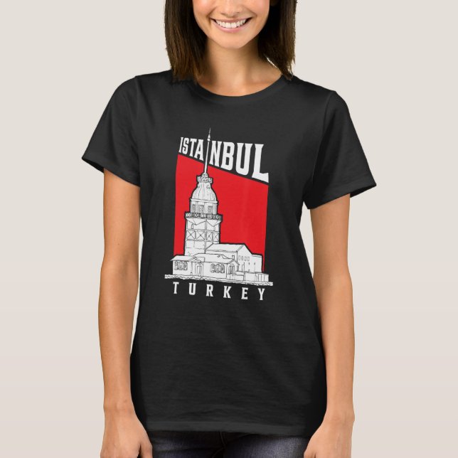 Camiseta Famous Istanbul Landmarks Maidenu2019s Tower Turke (Anverso)