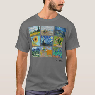 Camiseta Famous Van Gogh Paintings Sunflowers Starry Night 