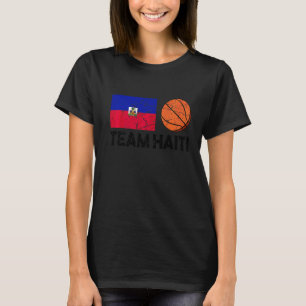 Camiseta Fan de baloncesto con bandera haitiana de Haití