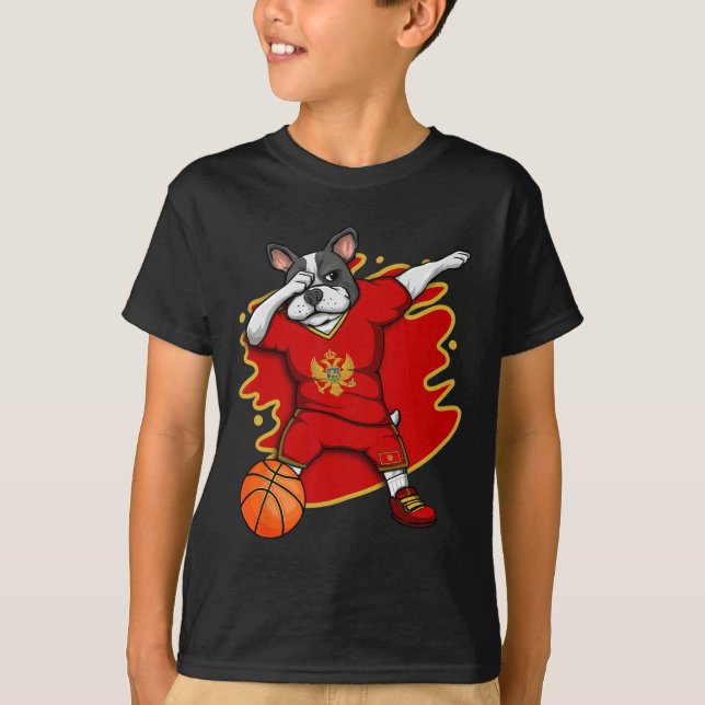 Camiseta Fan de baloncesto de Bulldog francés Montenegro Je (Anverso)