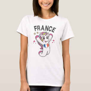 Camiseta Fan de fútbol de Francia Unicornio con bandera car