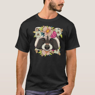 Camiseta Fan de Raccoon Lover Animals Happy Floral Flowe