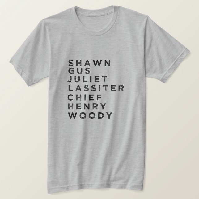 Camiseta Fan del CARÁCTER de PSYCH (Anverso del diseño)