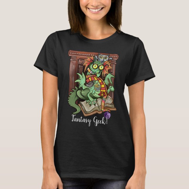 Camiseta Fan Dragon "Fantasy Geek" (Anverso)