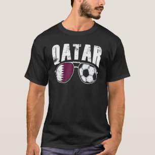 Camiseta Fanático de bandera de Qatar gafas de sol hinchas 