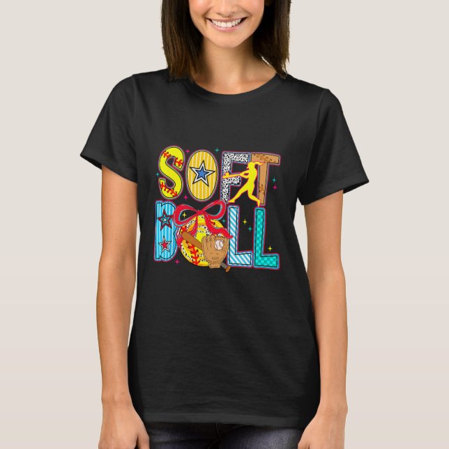 Camiseta Fanático de béisbol Bola Bola Día de Juego de Soft (Anverso)