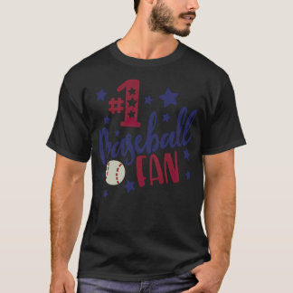 Camiseta Fanático de béisbol número 1 dice béisbol c