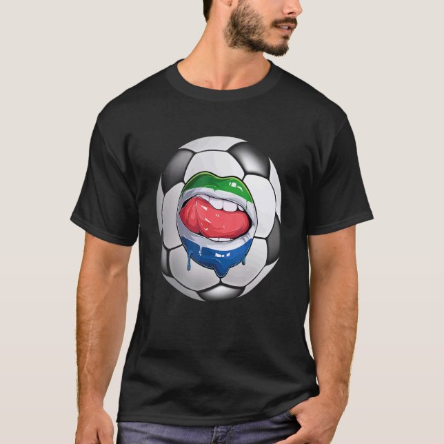 Camiseta Fanático de fútbol de Sierra Leona Boca de bandera (Anverso)