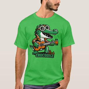 Camiseta Fanático de la música cocodrilo rock retro
