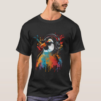 Camiseta Fanático de música Dj Pingüino Fiesta Fiesta Set H