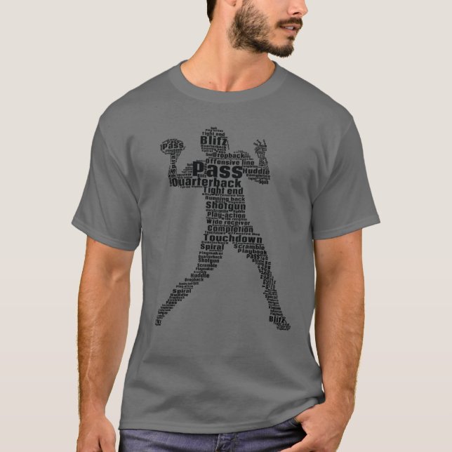 Camiseta Fanático del deporte de fútbol en la nube de Word  (Anverso)