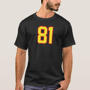 Camiseta Fanático Deportivo Número 81 Var Rojo Amarillo