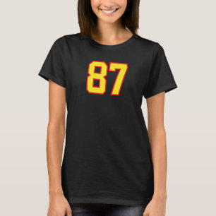 Camiseta Fanático Deportivo Número 87 Var rojo amarillo