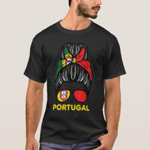 Camiseta Fanático Hairbun de la bandera de Portugal