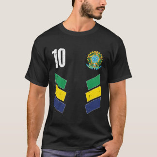 Camiseta Fanático número 10 de la bandera de Brasil