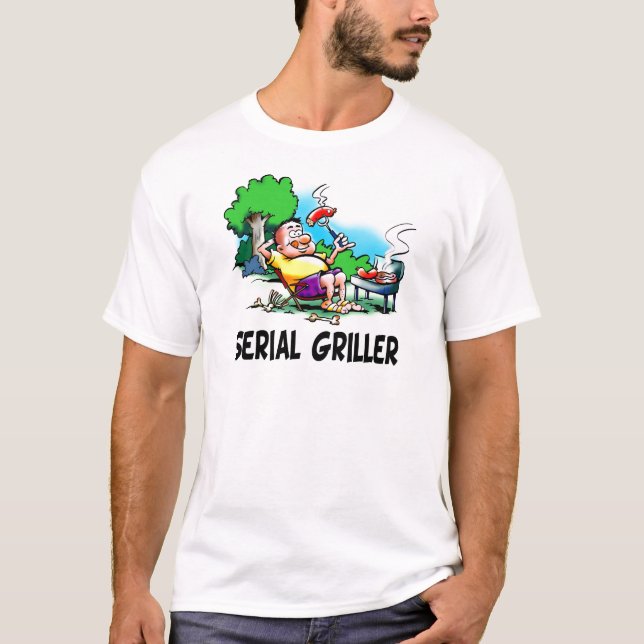 Camiseta Fanático serial del Bbq del Griller (Anverso)