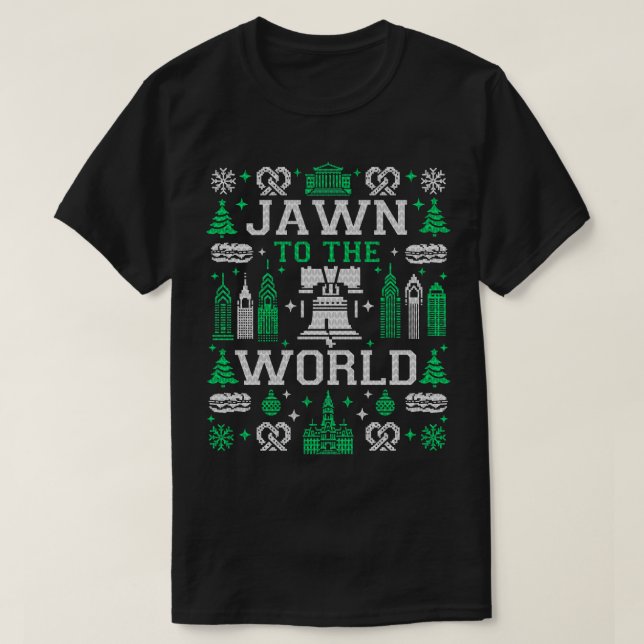 Camiseta Fanáticos de Filadelfia Navidades Jawn se dirigen  (Diseño del anverso)