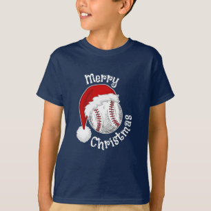 Camiseta Fanáticos del Béisbol Deportivo Santa hat Navidade