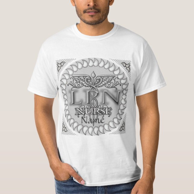 Camiseta Fancy Caduceus LPN enfermera (Anverso)