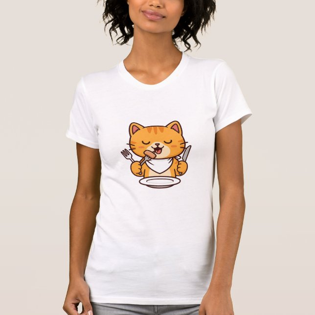 Camiseta Fancy Cat Dining T-Shirt (Anverso)