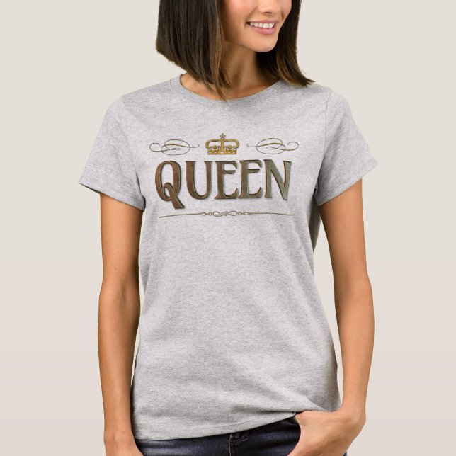 Camiseta Fancy Queen Lettering - Gran Corona Real medieval (Anverso)