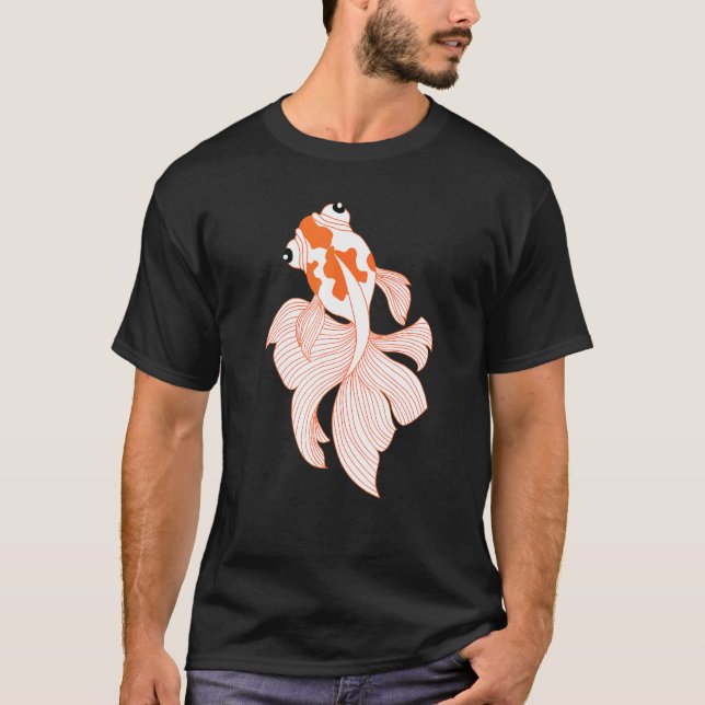 Camiseta Fancy Red White Calico Ryukin Fantail Vei (Anverso)