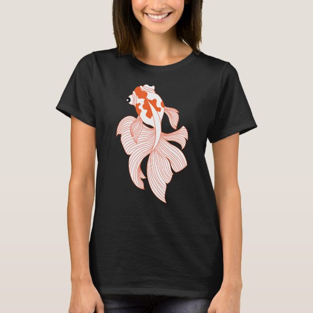 Camiseta Fancy Red White Calico Ryukin Fantail Vei (Anverso)
