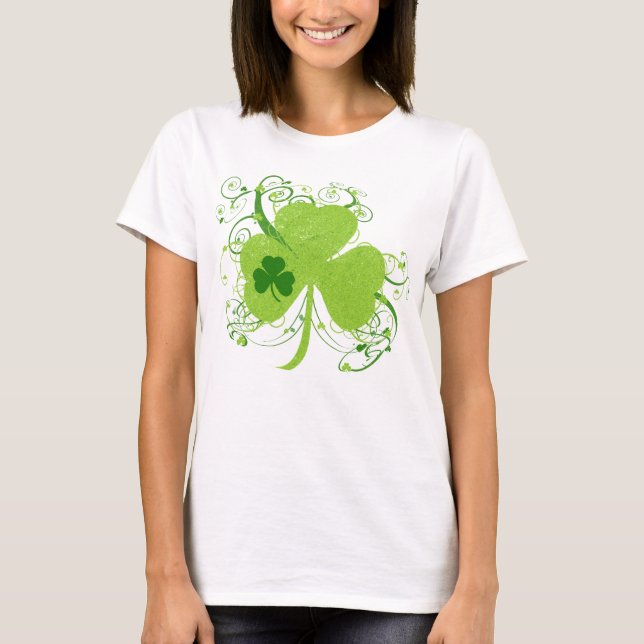 Camiseta Fancy St Patricks Day Shamrock (Anverso)