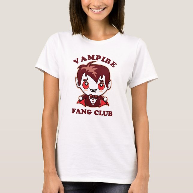 Camiseta Fang Club | Pun Gracioso Y Vampiro Cute (Anverso)