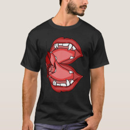 Camiseta Fangs desatados: La feroz expresión de un vampiro