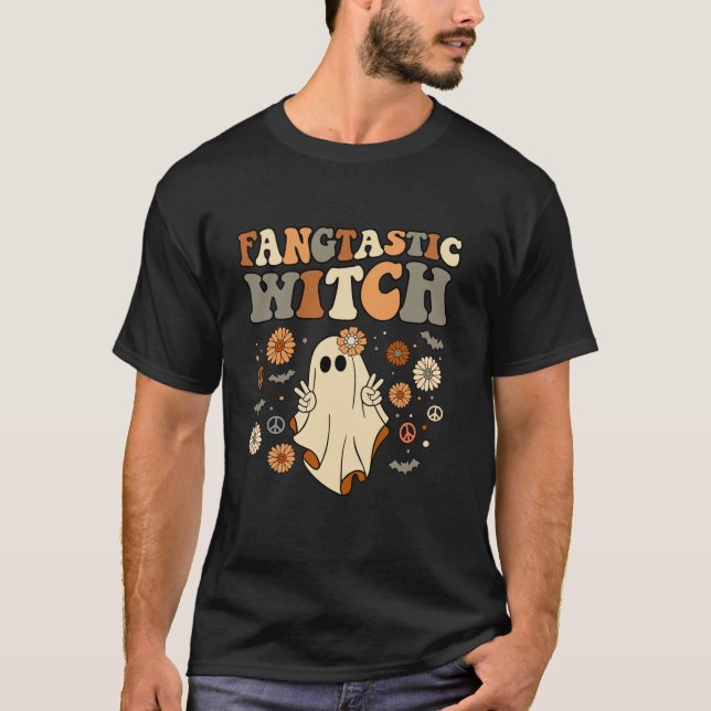 Camiseta Fangtastic Witch Halloween Ghost Set Costume Re (Anverso)