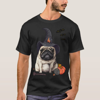 Camiseta Fanny Retrato de un pug sonriente con un disfraz d