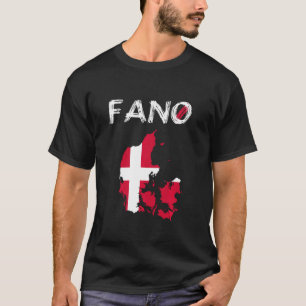 Camiseta Fanö Fano Dinamarca Isla Silhouette Mapa Bandera F