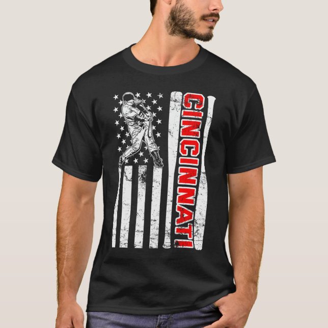 Camiseta Fans de Béisbol de Bandera Americana (Anverso)