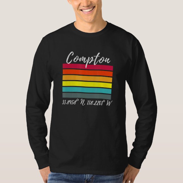 Camiseta Fans De Compton Latitude Y Longitude Ca Los Angele (Anverso)