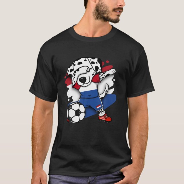 Camiseta Fans de Dabbing Dalmatian Netherlands Soccer Jerse (Anverso)